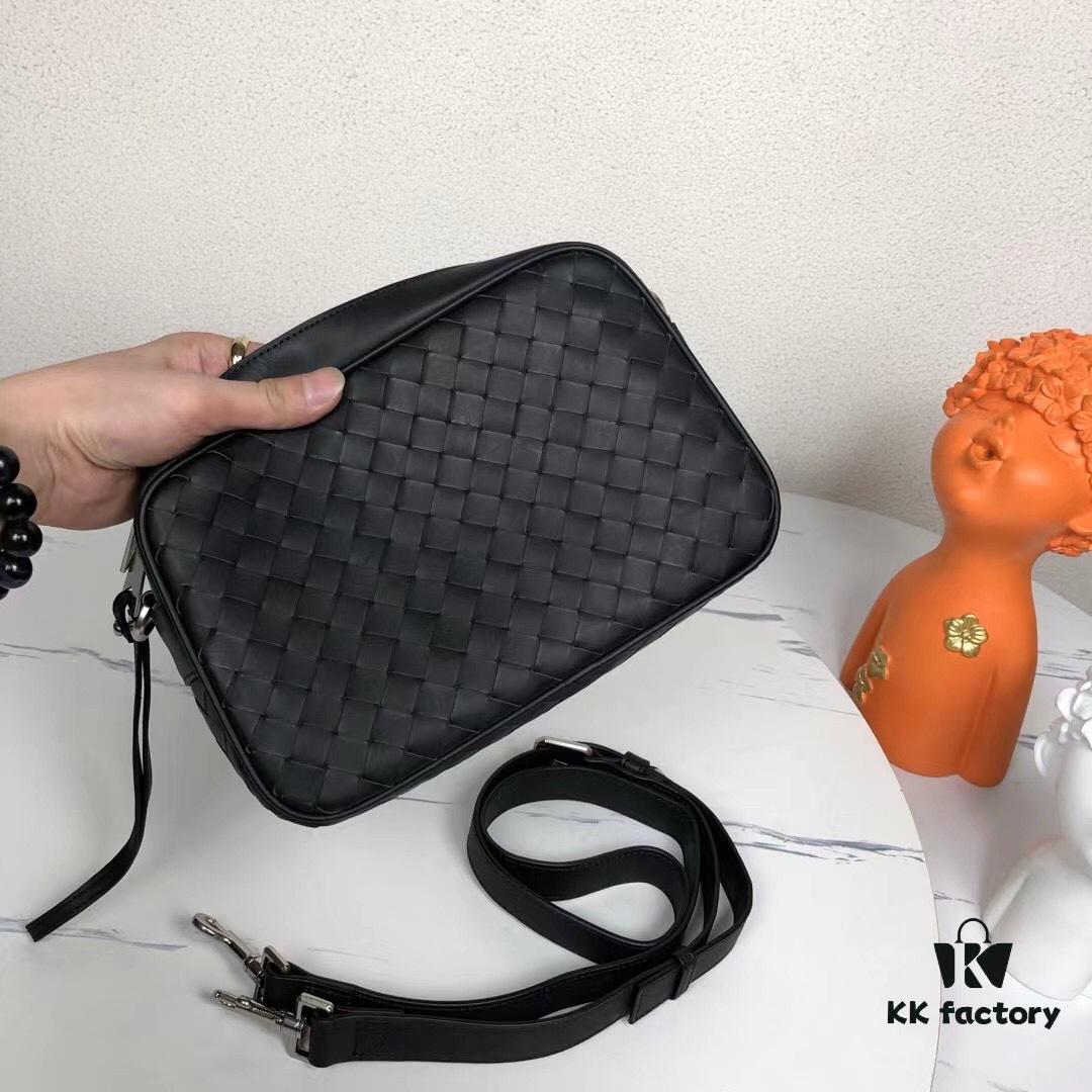 6930c4ad6e68136f4d9af7e5 Crossbody and Handheld Two-Way BV Intrecciato Woven Leather Crossbody Bag with Zipper Closure