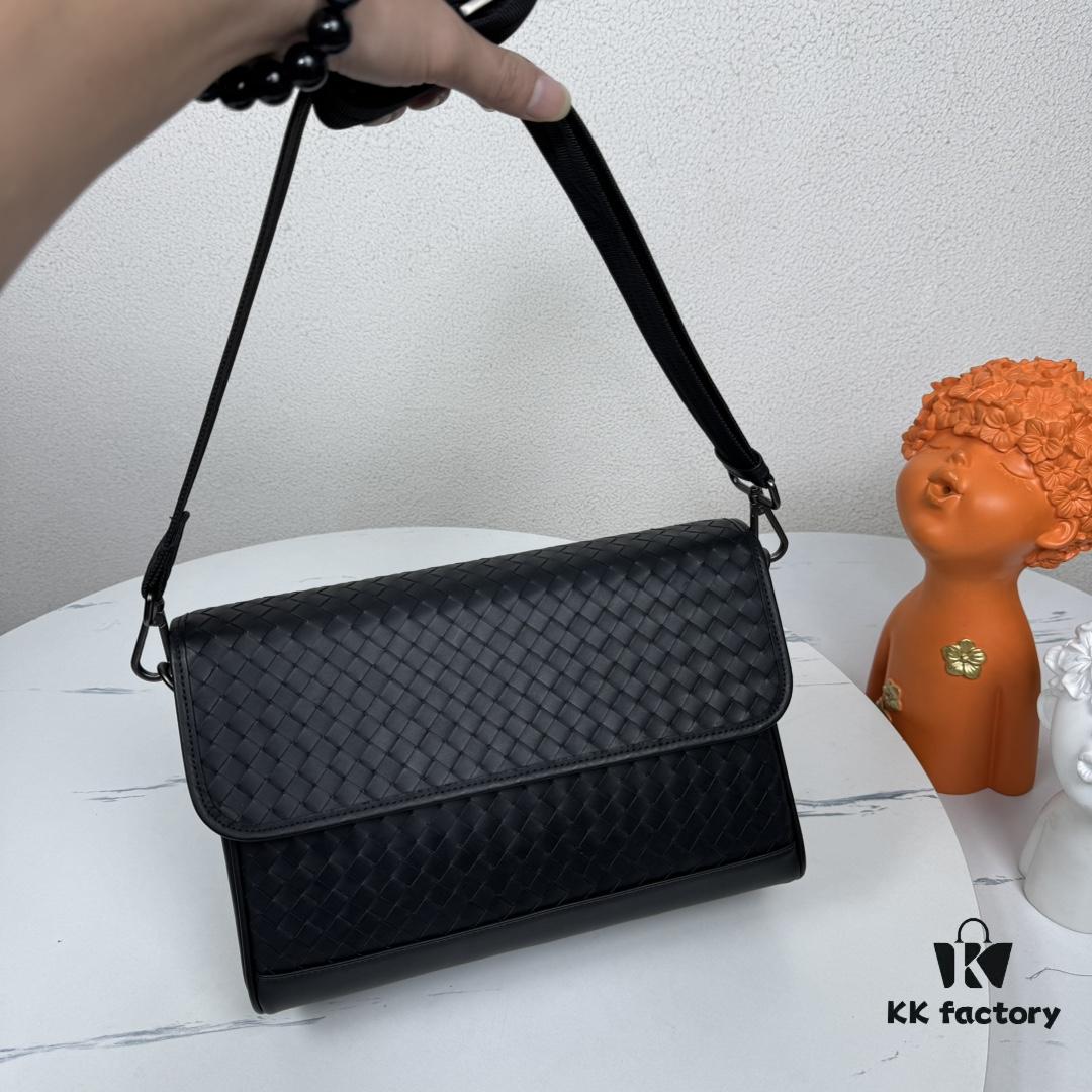 6930c4dd6e68136f4d9af83c BV Latest Men's Shoulder Bag Original Quality Top-Grade Waxed Calfskin