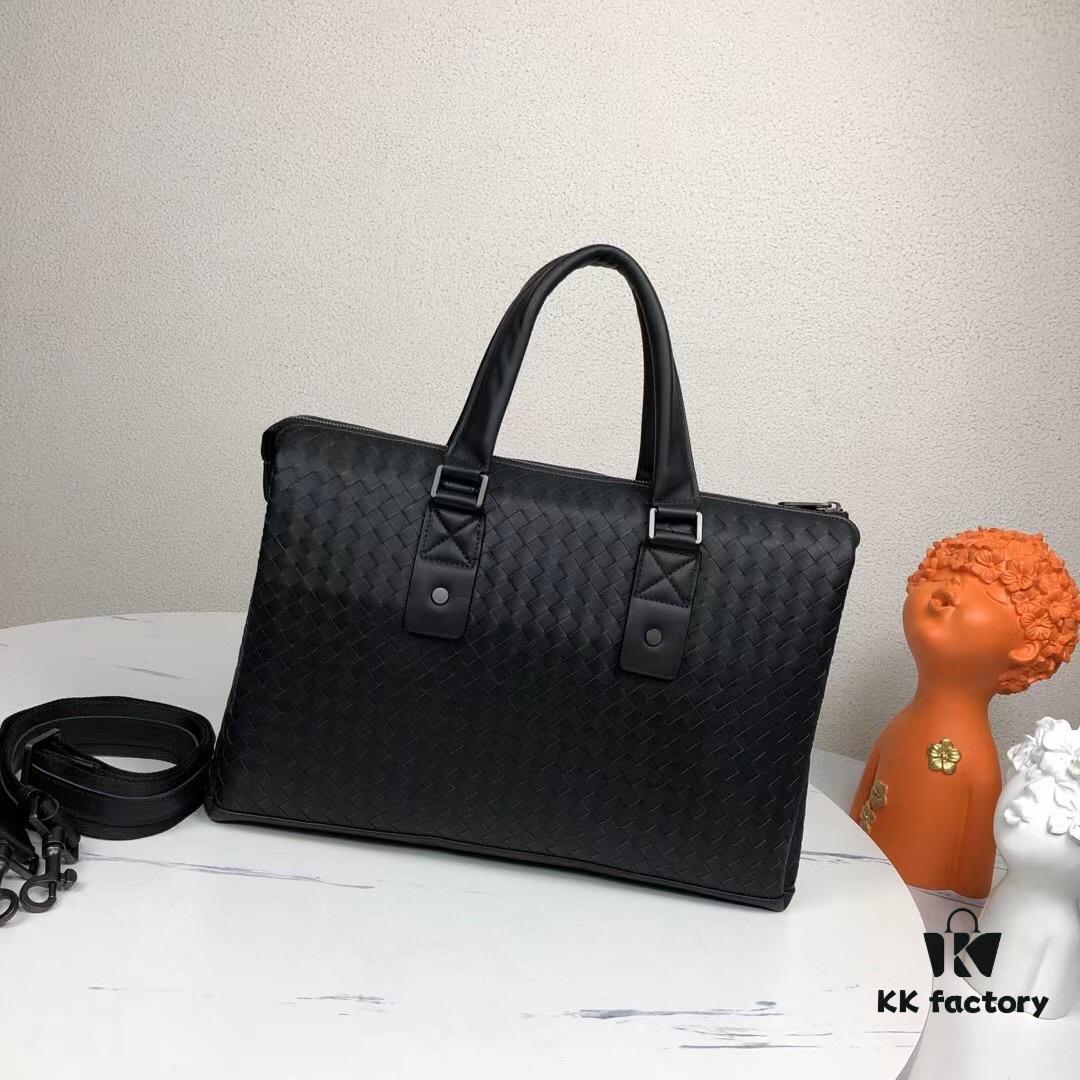 6930c52d6e68136f4d9af8ba BV Multi-Compartment Top-Quality Genuine Leather Handbag - Premium Waxed Cowhide, Original Order Hardware, Exclusive Design 828# Black 40/26/10cm