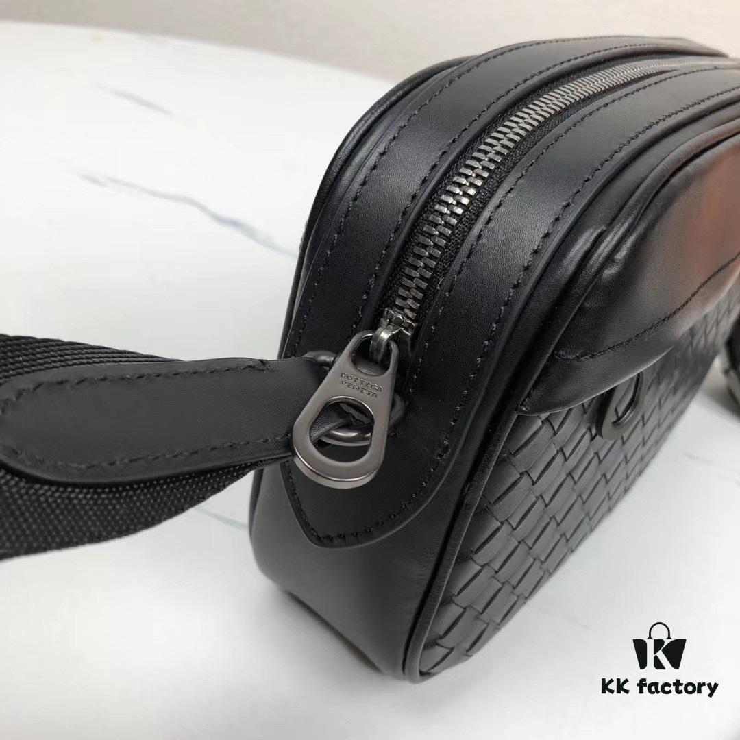 6930c5436e68136f4d9af8e4 BV Latest Men's Crossbody Bag 2301# in Black - Premium Full-Grain Calfskin with Exquisite Craftsmanship