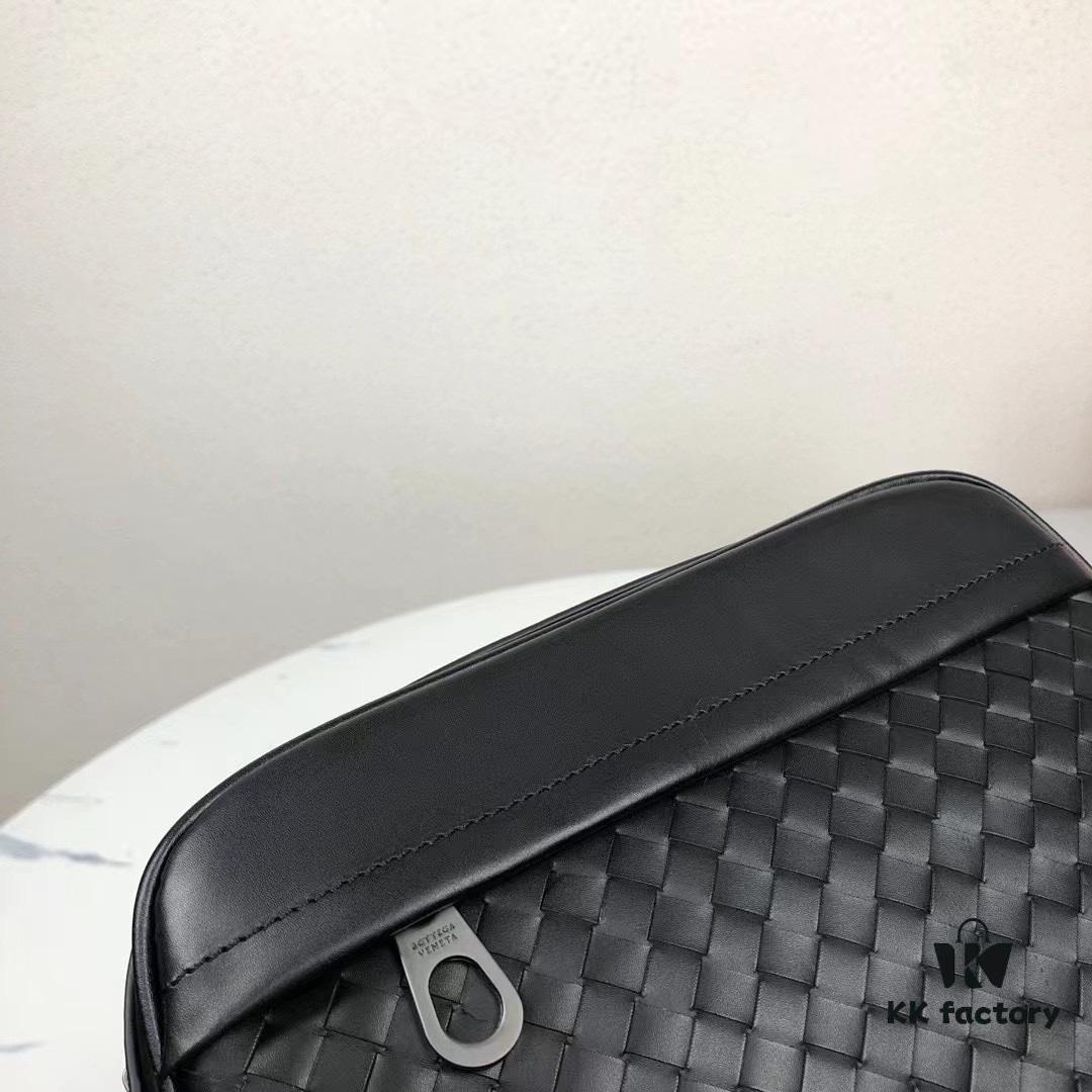 6930c5436e68136f4d9af8e5 BV Latest Men's Crossbody Bag 2301# in Black - Premium Full-Grain Calfskin with Exquisite Craftsmanship