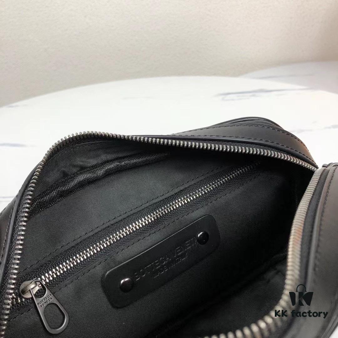 6930c5466e68136f4d9af8e8 BV Latest Men's Crossbody Bag 2301# in Black - Premium Full-Grain Calfskin with Exquisite Craftsmanship