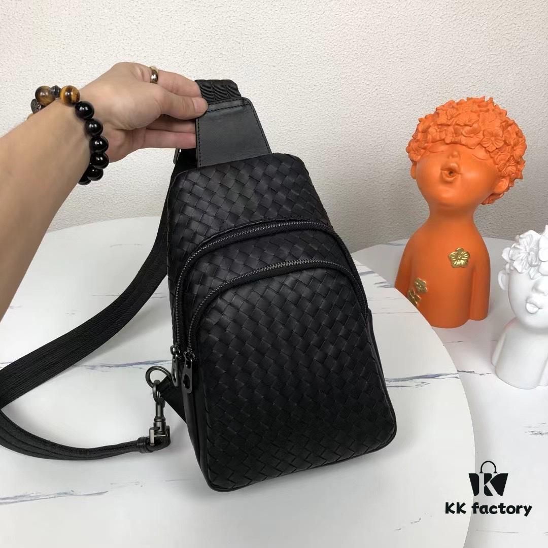 6930c54a6e68136f4d9af8f1 Bv Men's Leather Chest Bag, Minimalist Design, Imported Wax Leather, Business Style