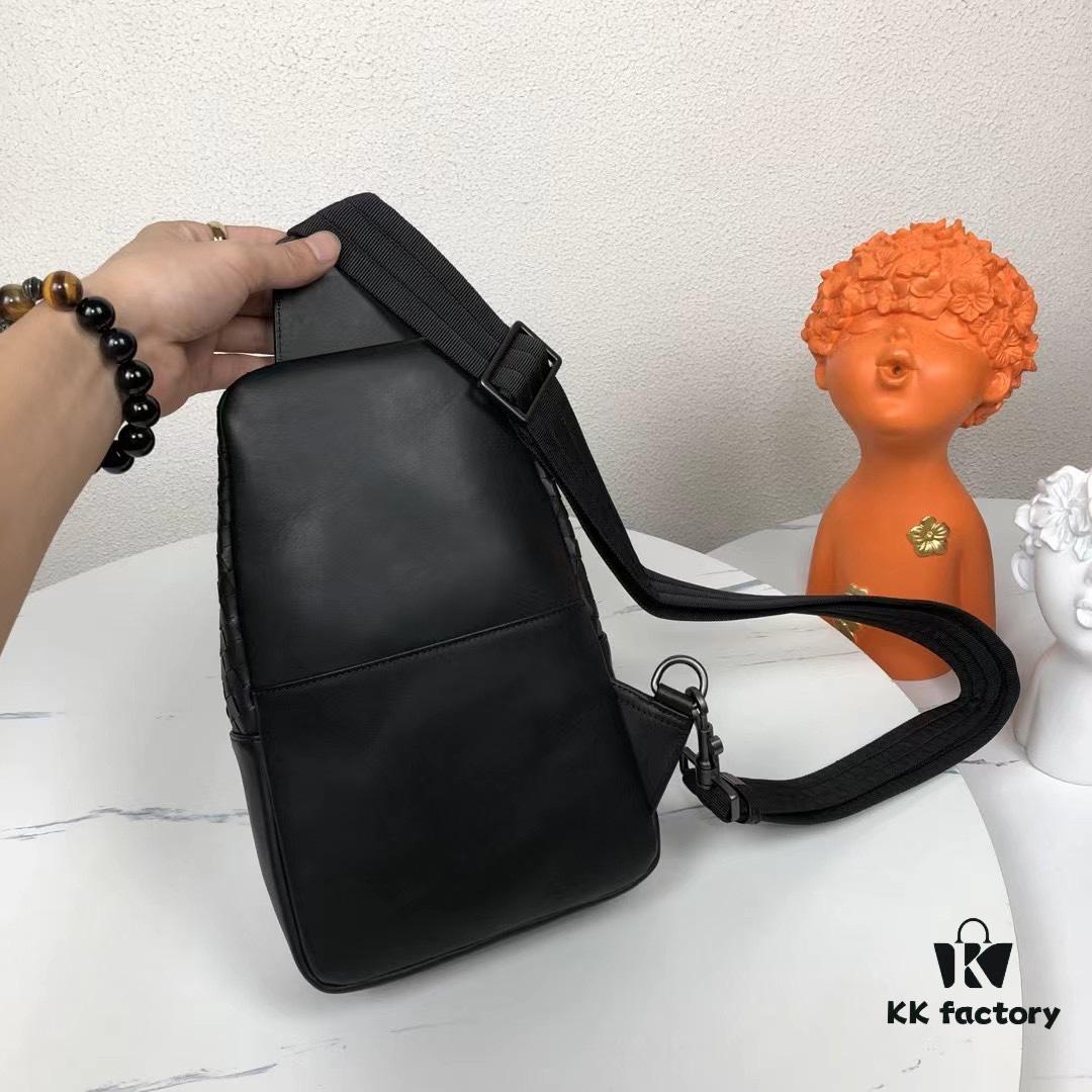 6930c54b6e68136f4d9af8f4 Bv Men's Leather Chest Bag, Minimalist Design, Imported Wax Leather, Business Style