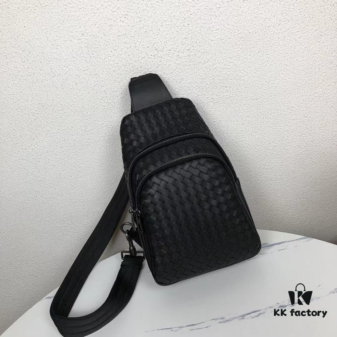 6930c54c6e68136f4d9af8f5 Bv Men's Leather Chest Bag, Minimalist Design, Imported Wax Leather, Business Style
