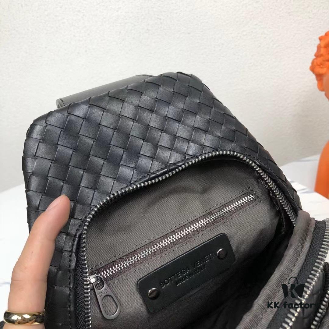 6930c54e6e68136f4d9af8fb Bv Men's Leather Chest Bag, Minimalist Design, Imported Wax Leather, Business Style