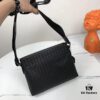 6930c5546e68136f4d9af907 BV Latest Men's Shoulder Bag 813# in Black - Premium Top-Grade Waxed Calfskin, Exquisite Craftsmanship