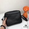 6930c5606e68136f4d9af922 Bottega Veneta Original Men's Crossbody/Shoulder Bag in Black - Premium Imported Waxed Calfskin, Handwoven Craftsmanship
