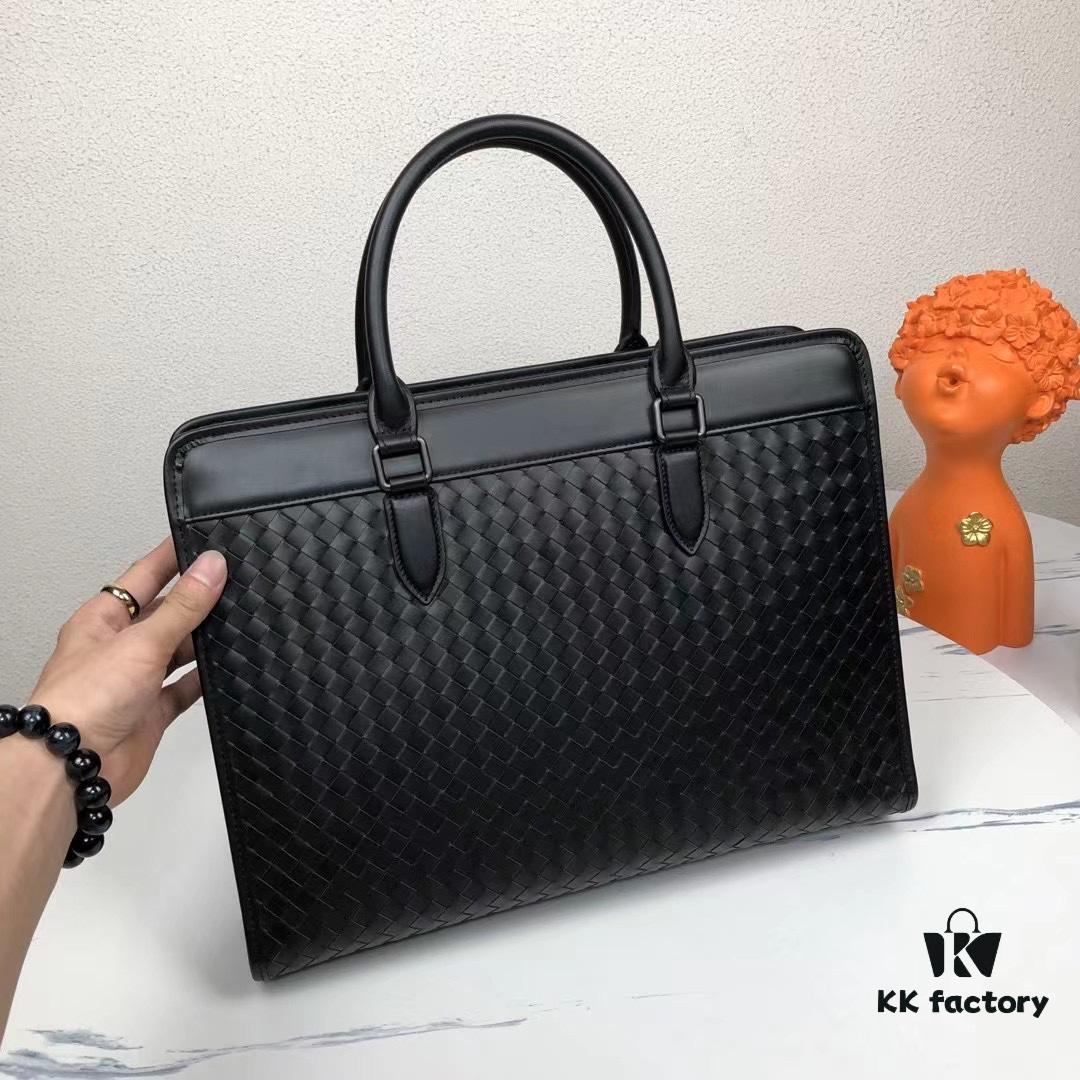 6930c5696e68136f4d9af933 Bottega Veneta Original Men's Briefcase - Handwoven Italian Wax-Cowhide Leather