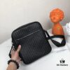 BV Men's Crossbody Messenger Bag in Black - 808L#
