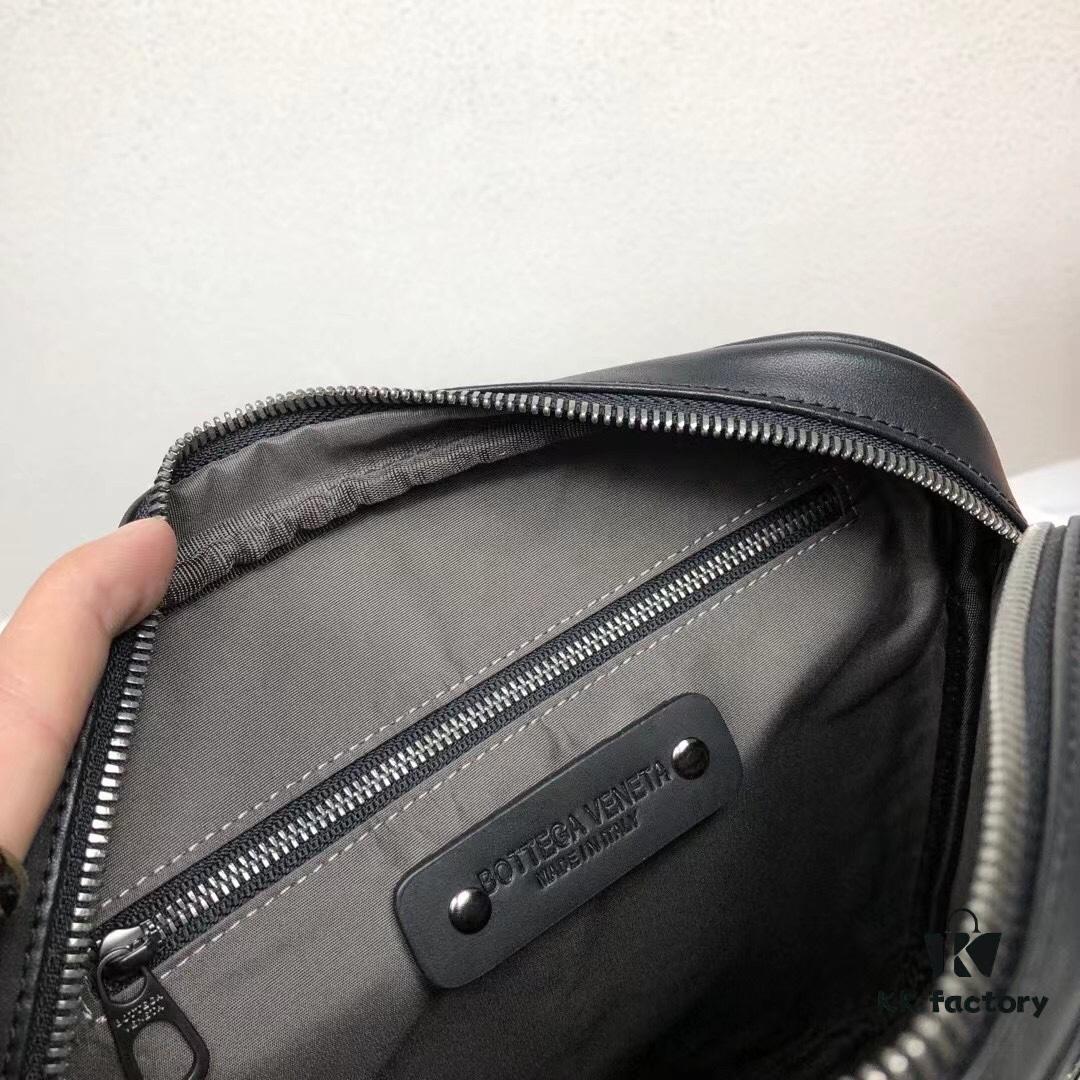 BV Men's Crossbody Messenger Bag in Black - 808L#