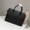 6930c61f6e68136f4d9afa67 Bv Men's Briefcase Handbag - Imported Waxed Leather Woven Design with Silver-Tone Clasp, European Style Lining