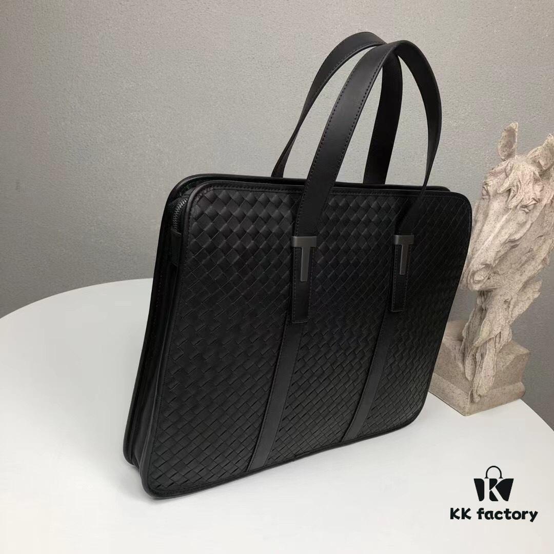 6930c6246e68136f4d9afa70 BV Multi-Compartment High-End Genuine Leather Handbag - Top-Quality Wax-Coated Calfskin, Original Cabinet Hardware, Elegant Black Design