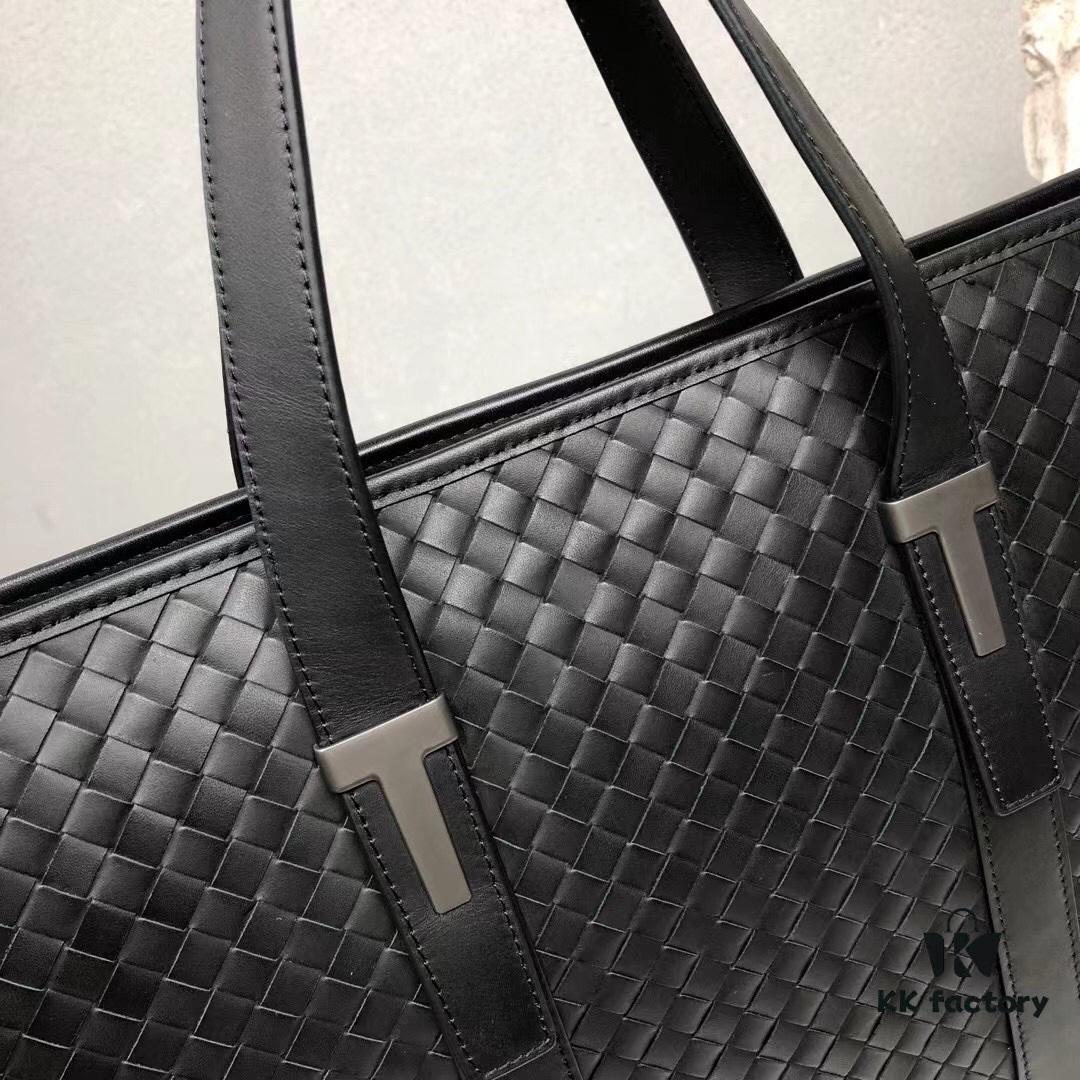 6930c6276e68136f4d9afa74 BV Multi-Compartment High-End Genuine Leather Handbag - Top-Quality Wax-Coated Calfskin, Original Cabinet Hardware, Elegant Black Design