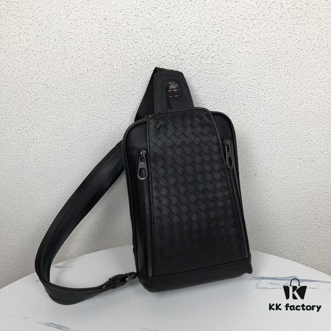 6930c64d6e68136f4d9afab2 BV Latest Men's Chest Bag Original Quality Top-Grade Waxed Calfskin Leather