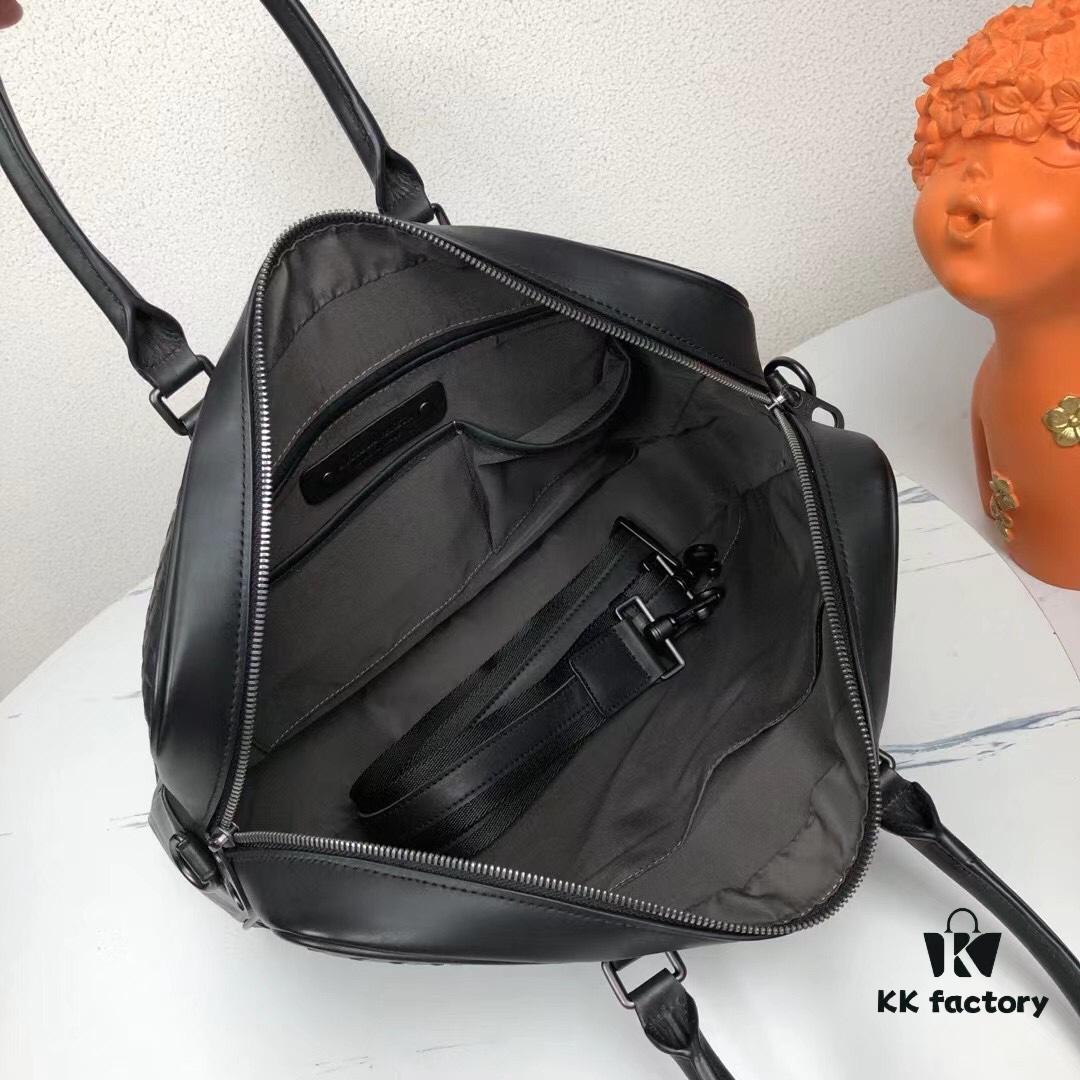 6930c6626e68136f4d9afada BV Men's Business Bag, Genuine Waxed Cowhide Executive Handbag, European Style Silver Buckle, Fashionable and Casual Design
