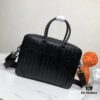 6930c6636e68136f4d9afadc BV Men's Business Briefcase Handbag, Imported Waxed Cowhide Woven Design with Silver-Tone Hardware, Latest European Style Lining, Fashionable and Casual