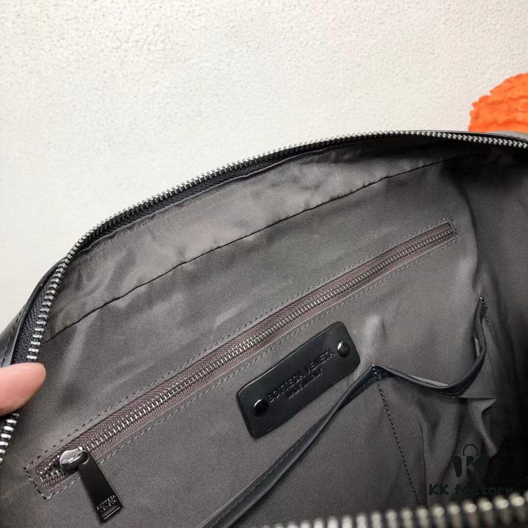 6930c6686e68136f4d9afae2 BV Men's Business Briefcase Handbag, Imported Waxed Cowhide Woven Design with Silver-Tone Hardware, Latest European Style Lining, Fashionable and Casual