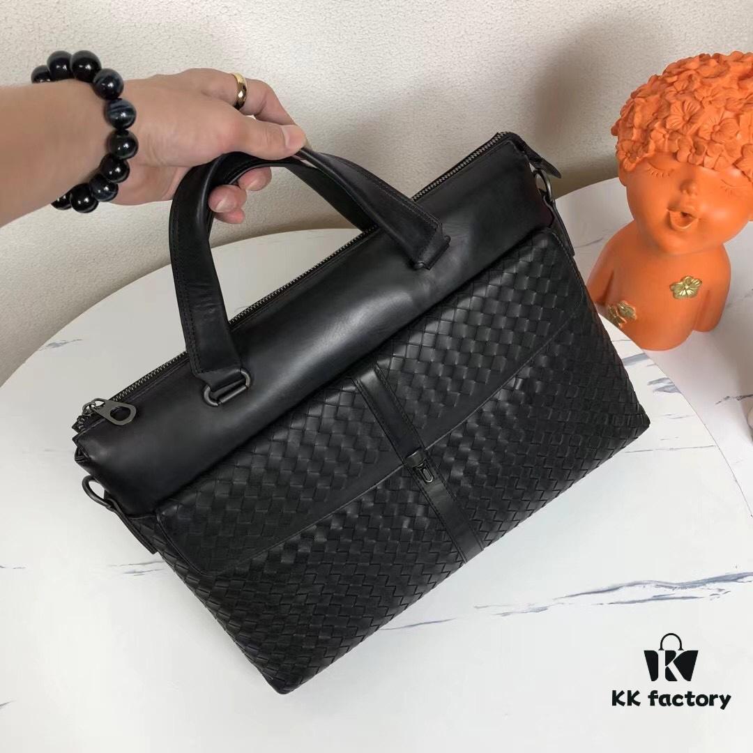 6930c66f6e68136f4d9afaed BV Latest Men's Business Briefcase Original Quality Top-Grade Waxed Calfskin Luxurious Feel Exclusive Hardware Elegant Design Exquisite Craftsmanship Premium Look 38x28.5cm