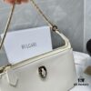 6930c6e06e68136f4d9afb99 BVLGARI SERPENTI BAIA Small Shoulder Bag in Textured Silver Calfskin