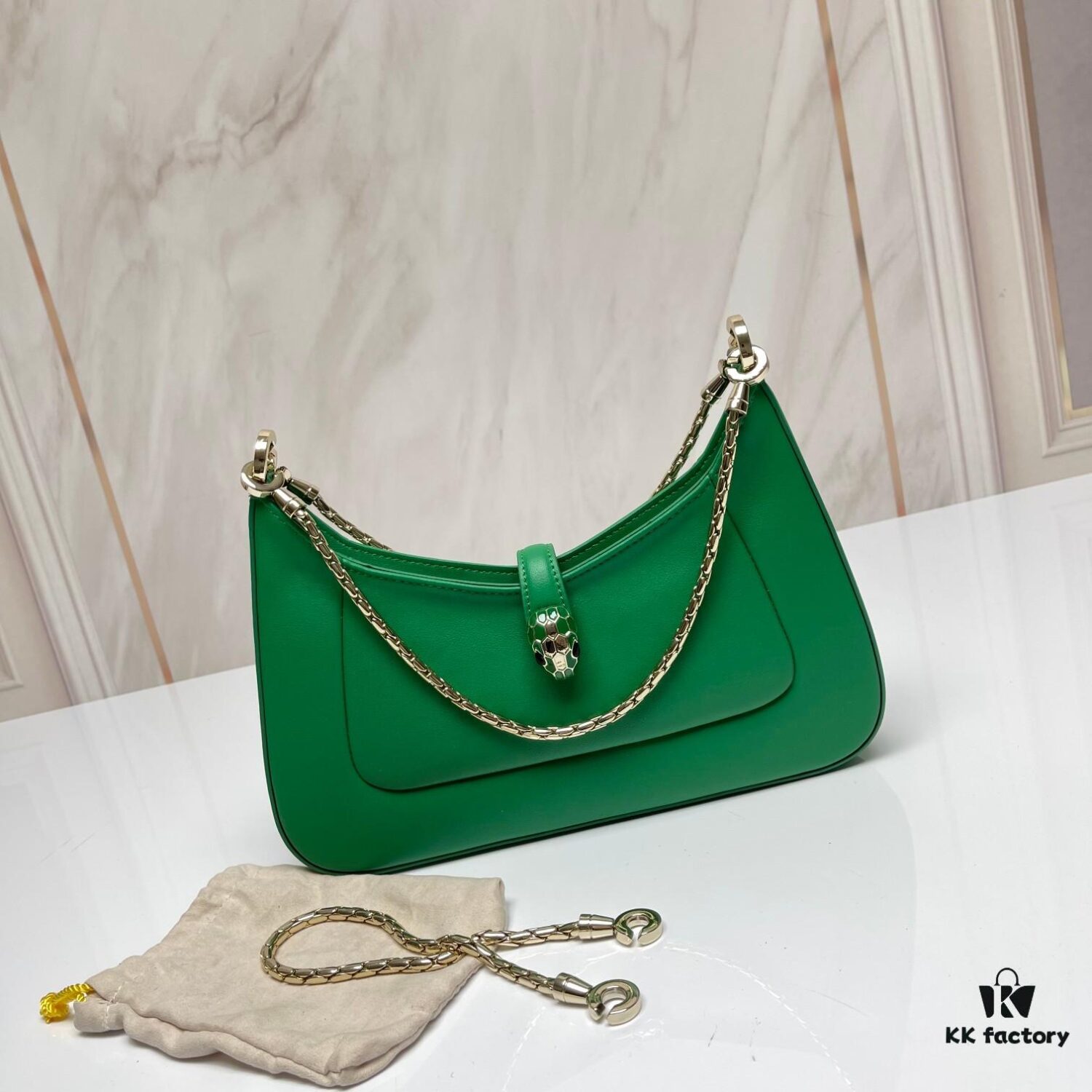 6930c6ef6e68136f4d9afbb3 BVLGARI SERPENTI BAIA Small Shoulder Bag in Textured Silver Calfskin with Snake-Head Magnetic Clasp