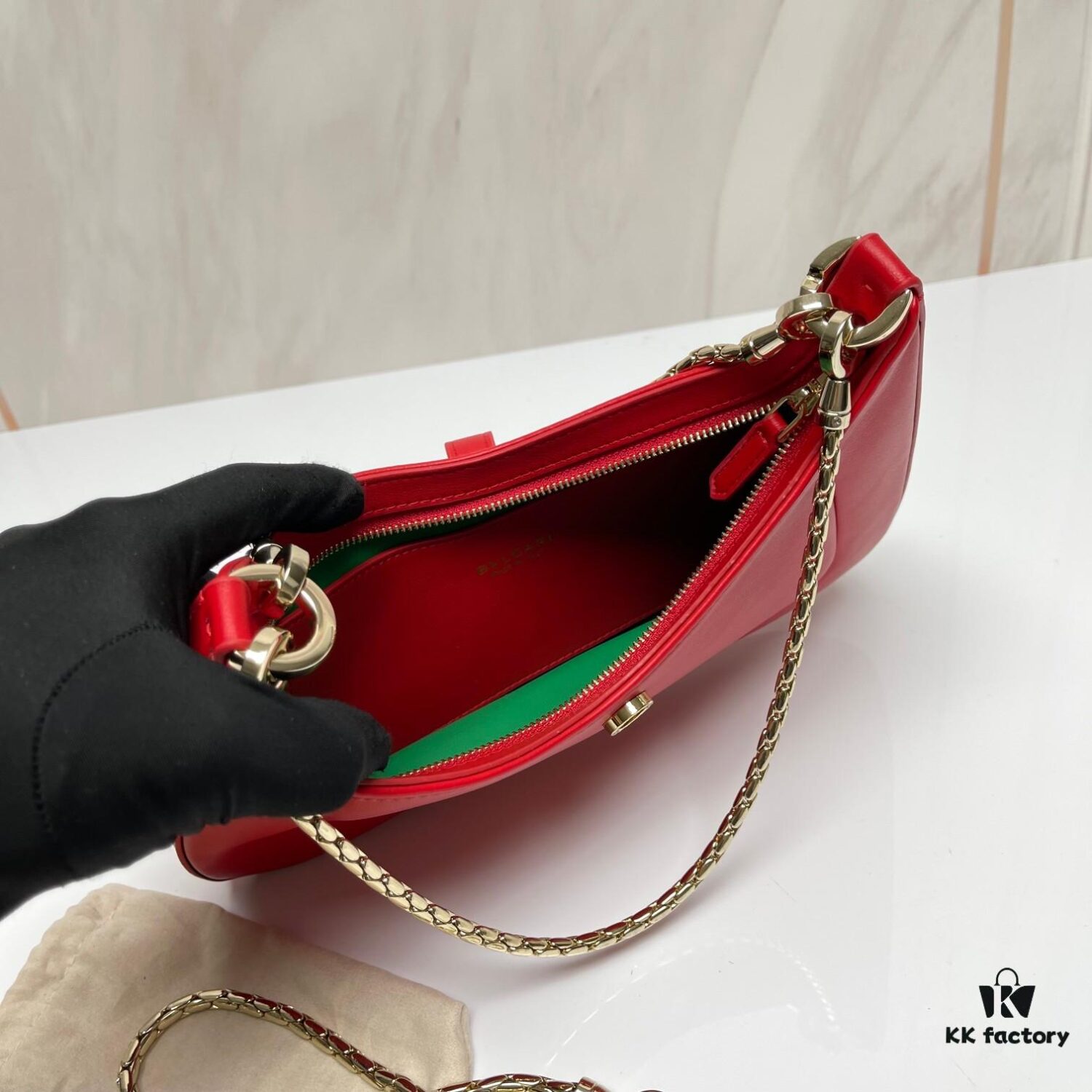 6930c6f76e68136f4d9afbc2 BVLGARI SERPENTI BAIA Small Shoulder Bag in Textured Silver Calfskin with Snake-Head Clasp