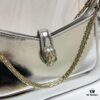 6930c70d6e68136f4d9afbe6 BVLGARI SERPENTI BAIA Small Shoulder Bag in Silver-Tone Textured Calfskin