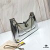 6930c70e6e68136f4d9afbe7 BVLGARI SERPENTI BAIA Small Shoulder Bag in Silver-Tone Textured Calfskin