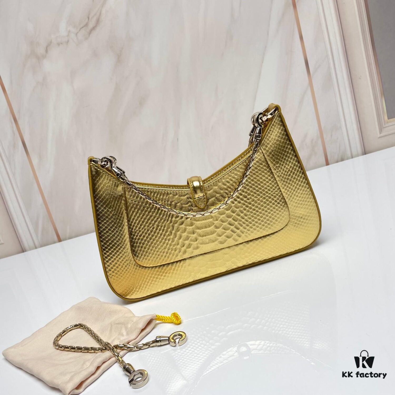 6930c7166e68136f4d9afbf5 BVLGARI SERPENTI BAIA Small Shoulder Bag in Silver-Textured Calfskin with Snake Head Magnetic Clasp