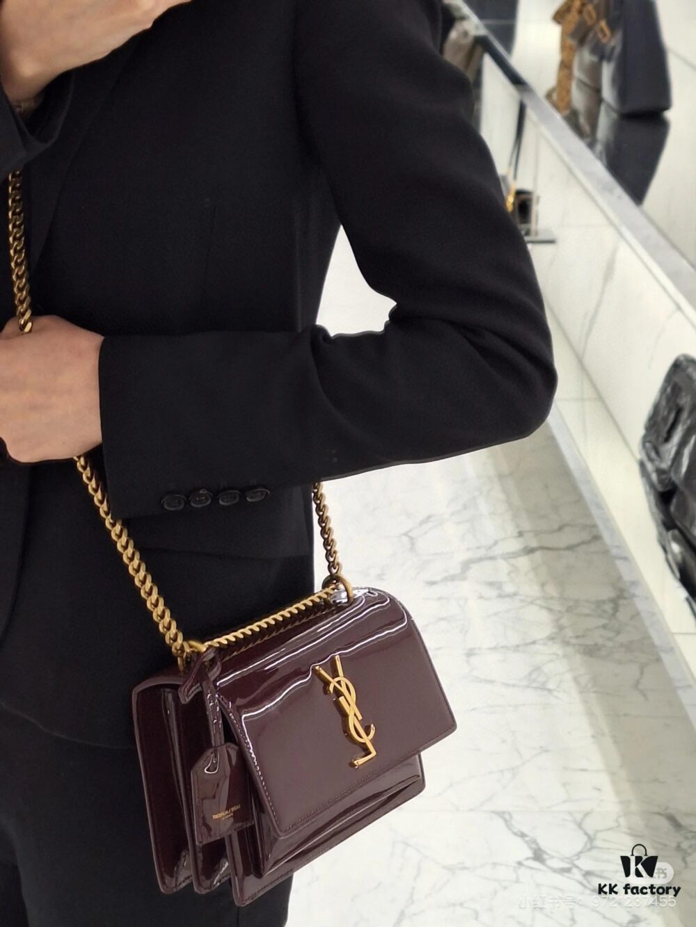 6930c78c6e68136f4d9afccb YSL Sunset Bag ✨ Genuine Leather with Chain Strap, Classic Accordion Design, Elegant Black and Gold Finish