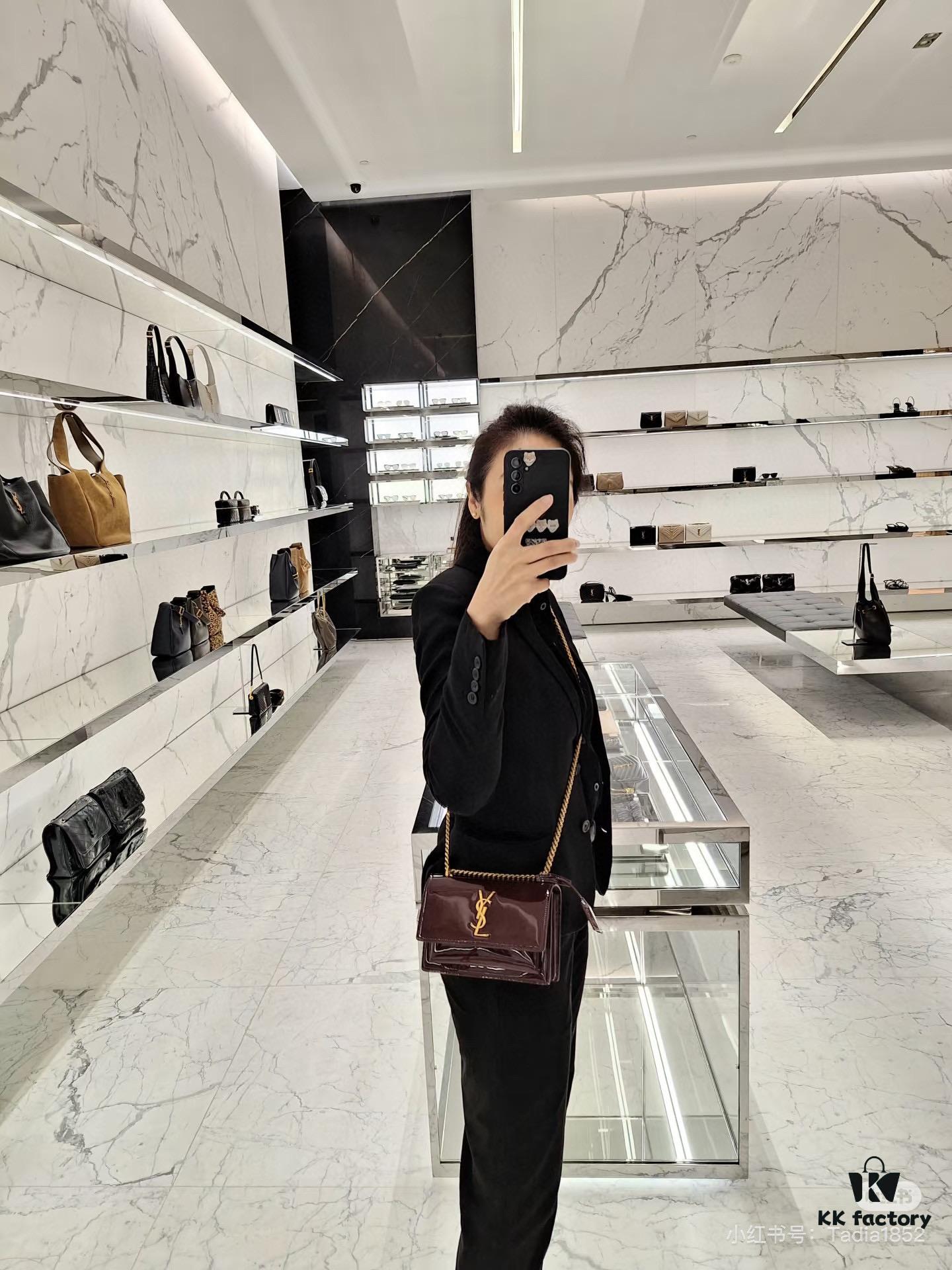 6930c78d6e68136f4d9afccd YSL Sunset Bag ✨ Genuine Leather with Chain Strap, Classic Accordion Design, Elegant Black and Gold Finish