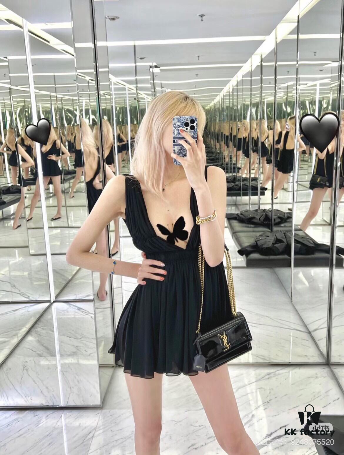 6930c78f6e68136f4d9afcd0 YSL Sunset Bag ✨ Genuine Leather with Chain Strap, Classic Accordion Design, Elegant Black and Gold Finish