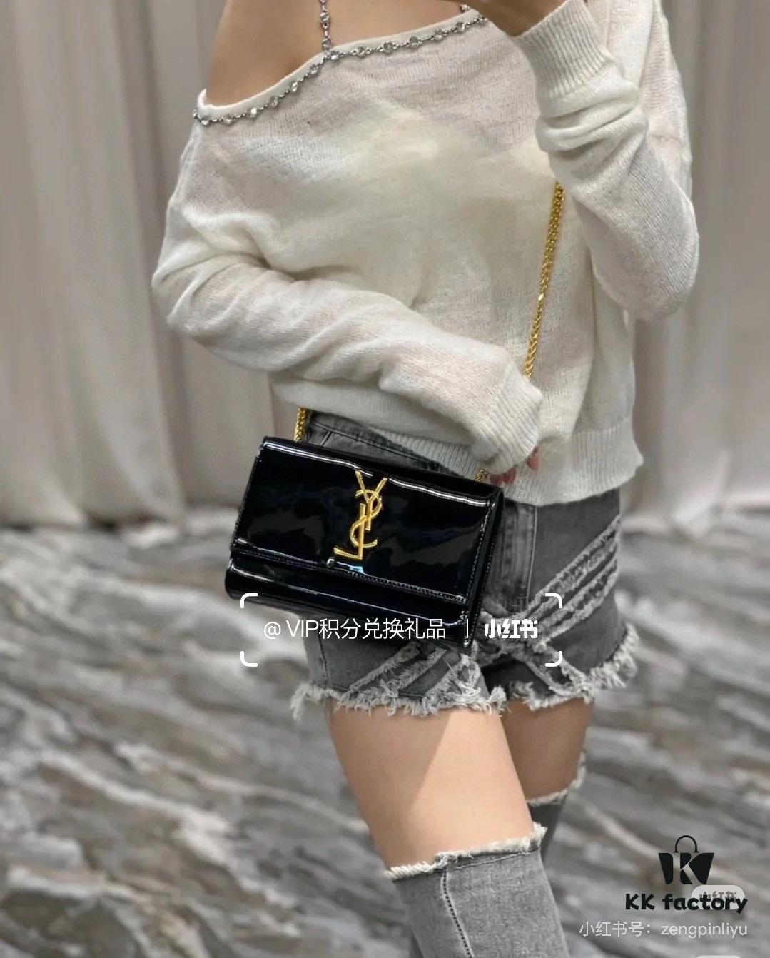 6930c7936e68136f4d9afcdb YSL Sunset Bag ✨ Genuine Leather with Chain Strap, Classic Accordion Design, Elegant Black and Gold Finish
