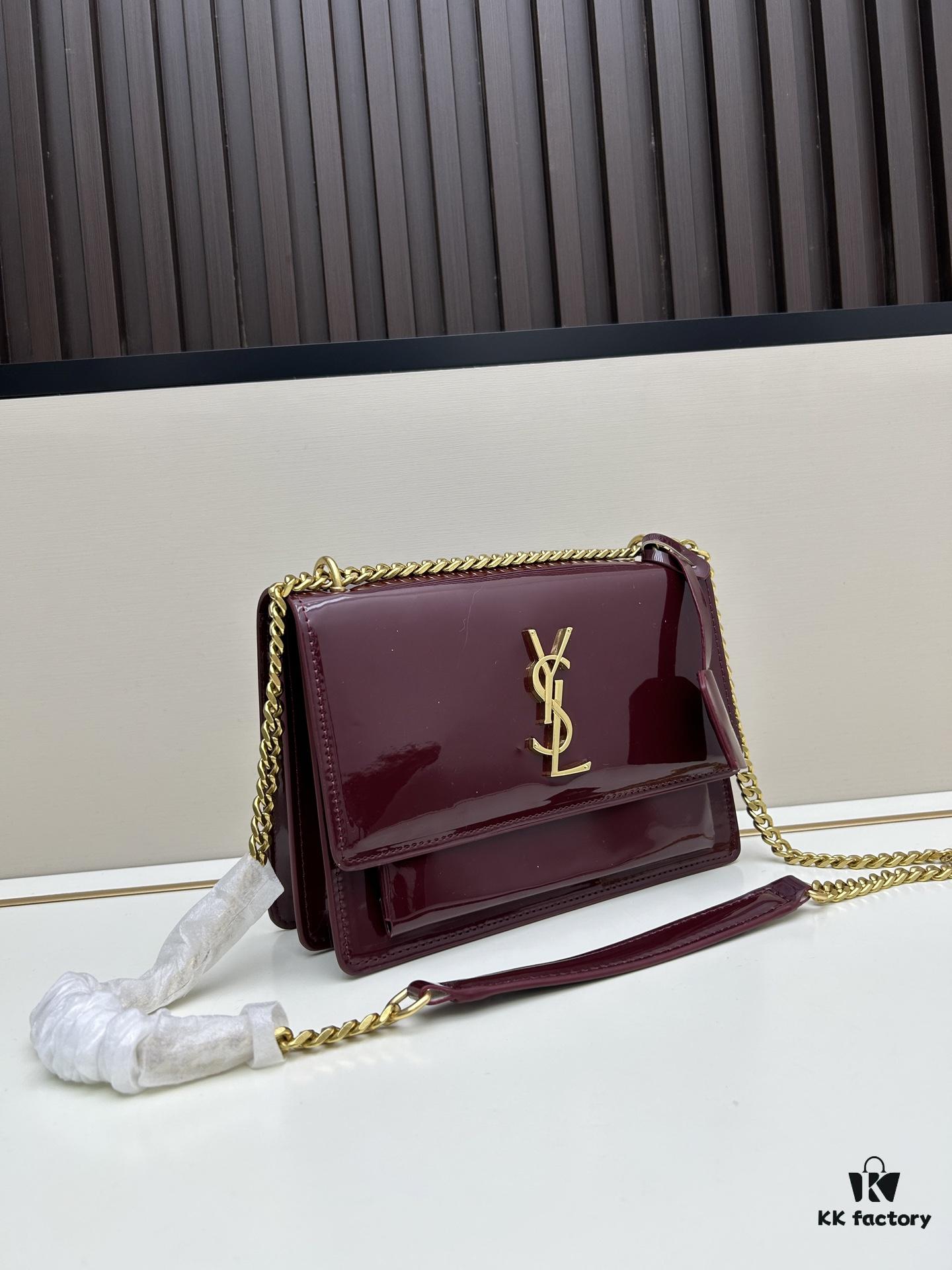6930c79c6e68136f4d9afce8 YSL Sunset Bag ✨ Luxurious Patent Leather, Iconic Accordion Design with Black-Gold Elegance