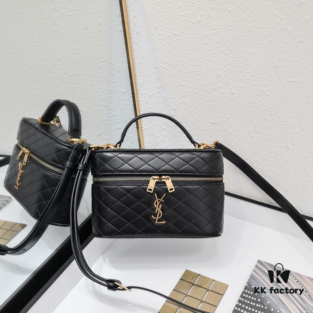 6930c8006e68136f4d9afd98 Upgraded Original Version Shipment Black / Gold Buckle Lamb Skin YSL 2024 New Rose Same Style Mini Gaby