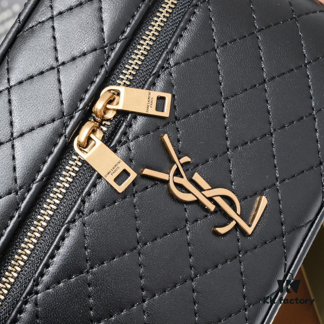 6930c8036e68136f4d9afd9d Upgraded Original Version Shipment Black / Gold Buckle Lamb Skin YSL 2024 New Rose Same Style Mini Gaby