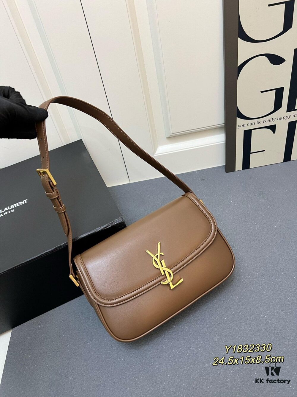 6930c8246e68136f4d9afdd3 Latest Arrival: Upgraded YSL Cassandre Box Leather Shoulder Bag – The Iconic 'Tofu Bag' Loved by Rose