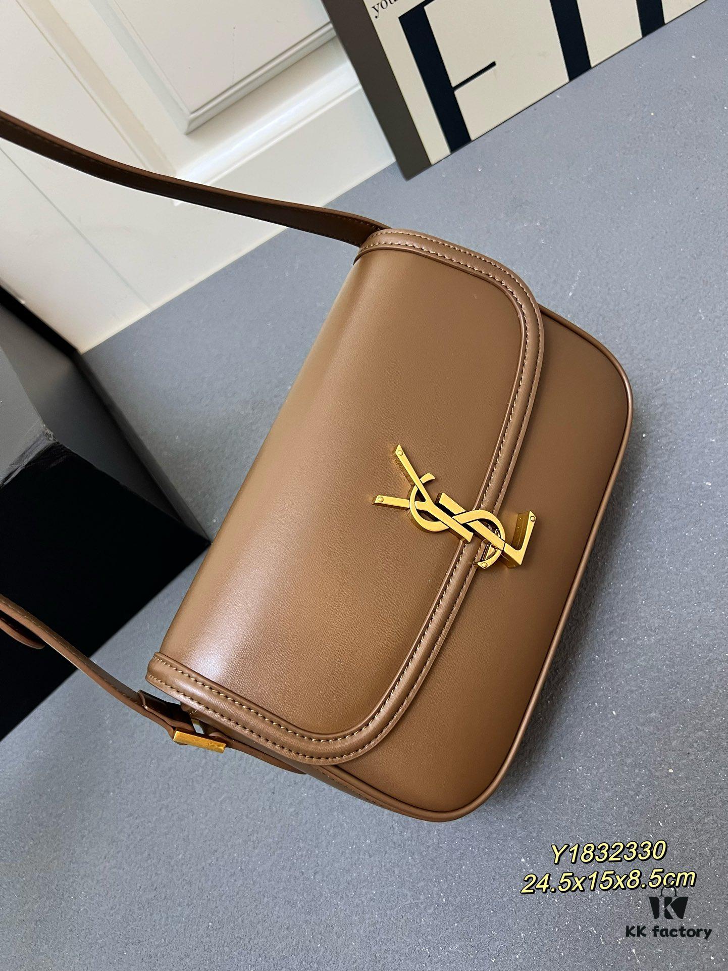 Latest Arrival: Upgraded YSL Cassandre Box Leather Shoulder Bag – The Iconic 'Tofu Bag' Loved by Rose