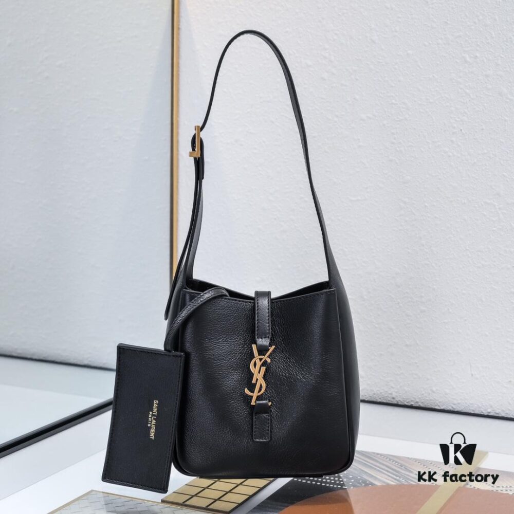 6930c8346e68136f4d9afdec Black Lychee - Grain/Gold YSL New Mini Hobo Underarm Bag