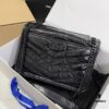 6930c8416e68136f4d9afdff MONOGRAMME SAINT LAURENT Medium 28cm Front Flap Bag with Gunmetal Chain and YSL Logo