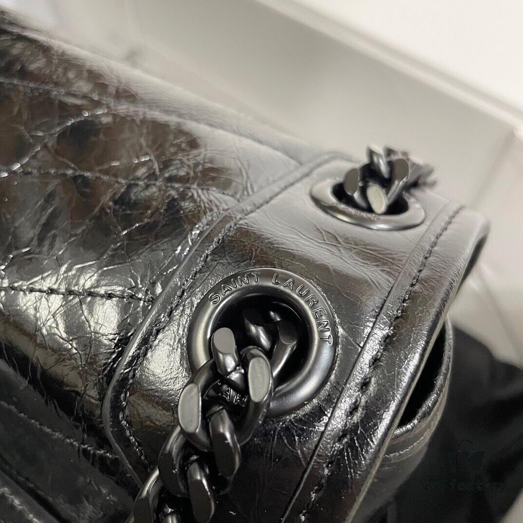 6930c8426e68136f4d9afe03 MONOGRAMME SAINT LAURENT Medium 28cm Front Flap Bag with Gunmetal Chain and YSL Logo