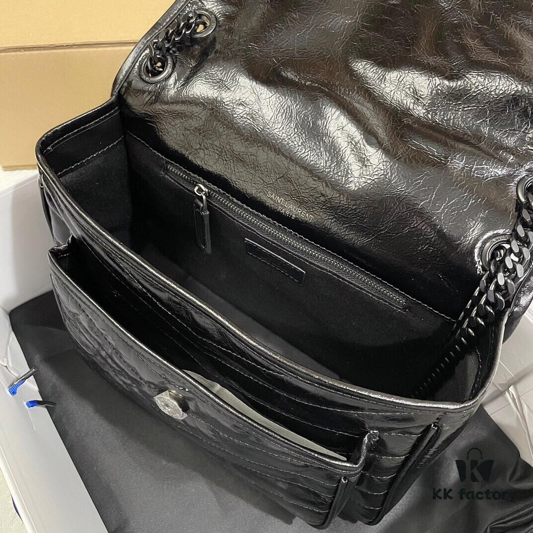 6930c8456e68136f4d9afe05 MONOGRAMME SAINT LAURENT Medium 28cm Front Flap Bag with Gunmetal Chain and YSL Logo