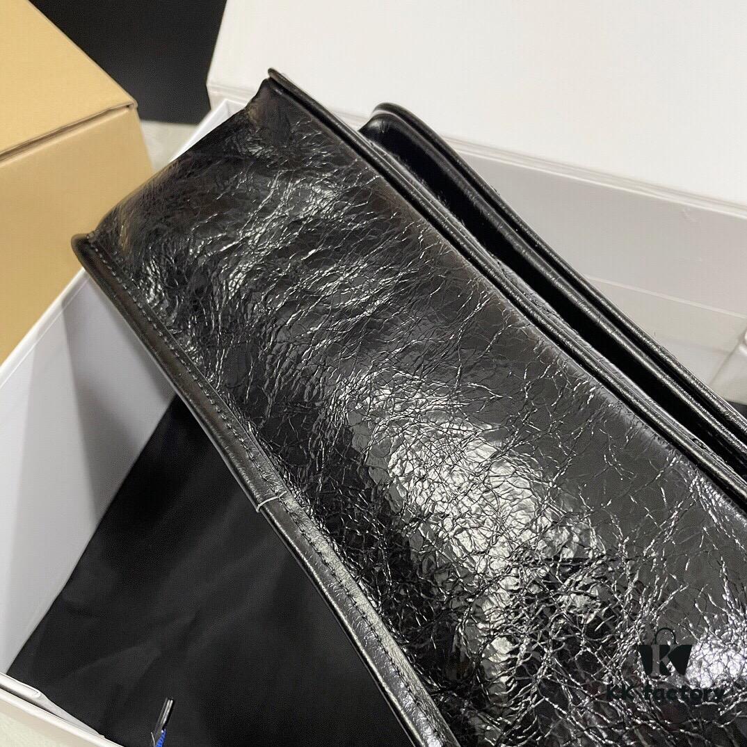 6930c8466e68136f4d9afe06 MONOGRAMME SAINT LAURENT Medium 28cm Front Flap Bag with Gunmetal Chain and YSL Logo