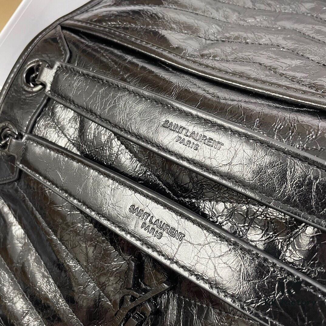 6930c8466e68136f4d9afe0a MONOGRAMME SAINT LAURENT Medium 28cm Front Flap Bag with Gunmetal Chain and YSL Logo