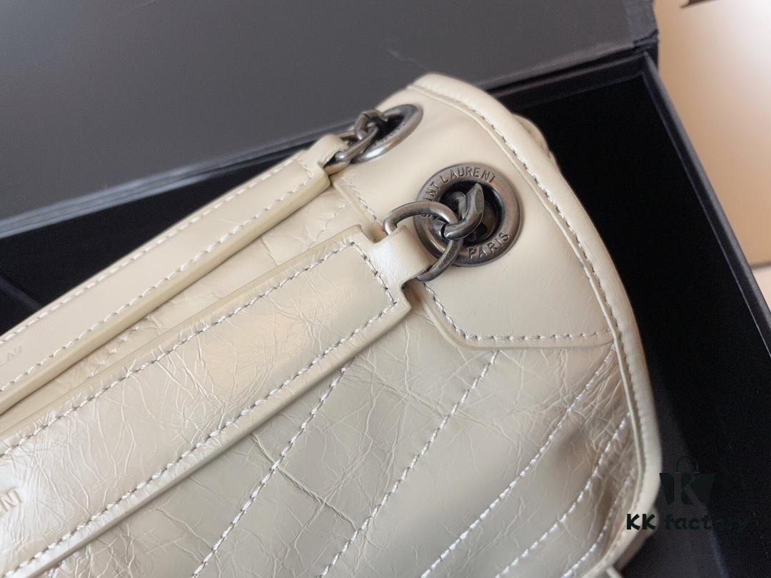 6930c8516e68136f4d9afe1b Genuine Leather Medium 28cm MONOGRAMME SAINT LAURENT Flap Shoulder Bag with YSL Logo Charm and Dual-Use Chain Strap