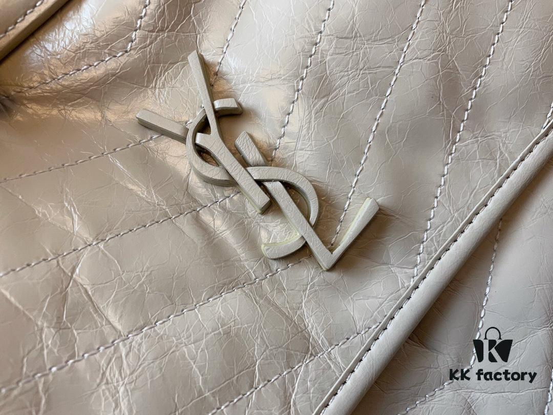 6930c8586e68136f4d9afe28 Genuine Leather Medium 28cm MONOGRAMME SAINT LAURENT Flap Shoulder Bag with YSL Logo Charm and Dual-Use Chain Strap