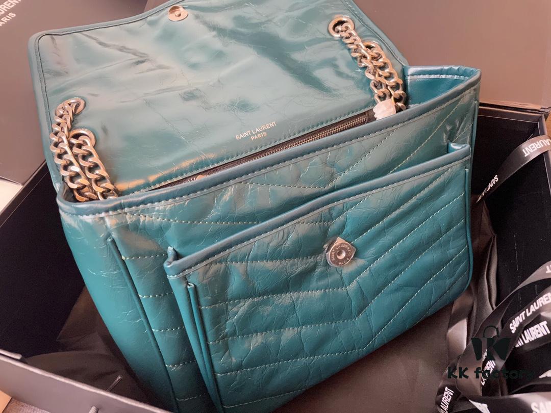 Genuine Leather Medium 28cm MONOGRAMME SAINT LAURENT Front Flap Bag