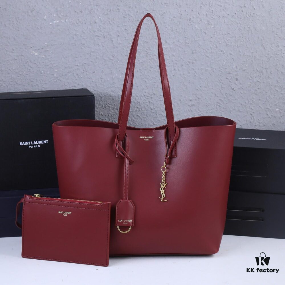 Top Quality Re-stocked! Full Cowhide YSL New Tote Bag 🍂🍂 Casual and Versatile, Spacious Interior for Hassle-free Travel