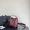 Yves Saint Laurent Plain Weave Crossbody Bucket Bag