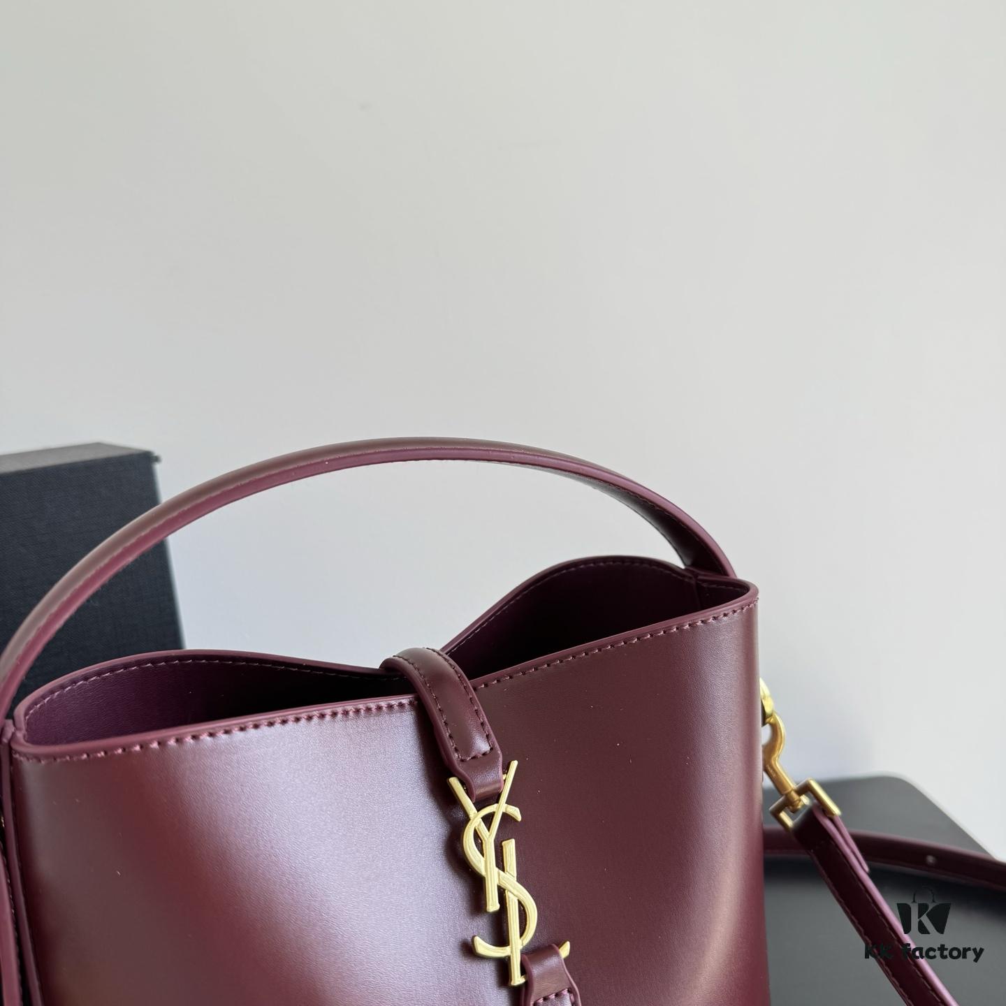 Yves Saint Laurent Plain Weave Crossbody Bucket Bag